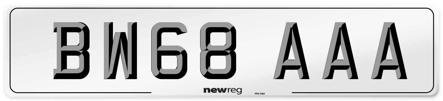 BW68 AAA Number Plate from New Reg